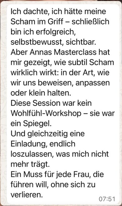 Rueckmeldung einer Teilnehmerin