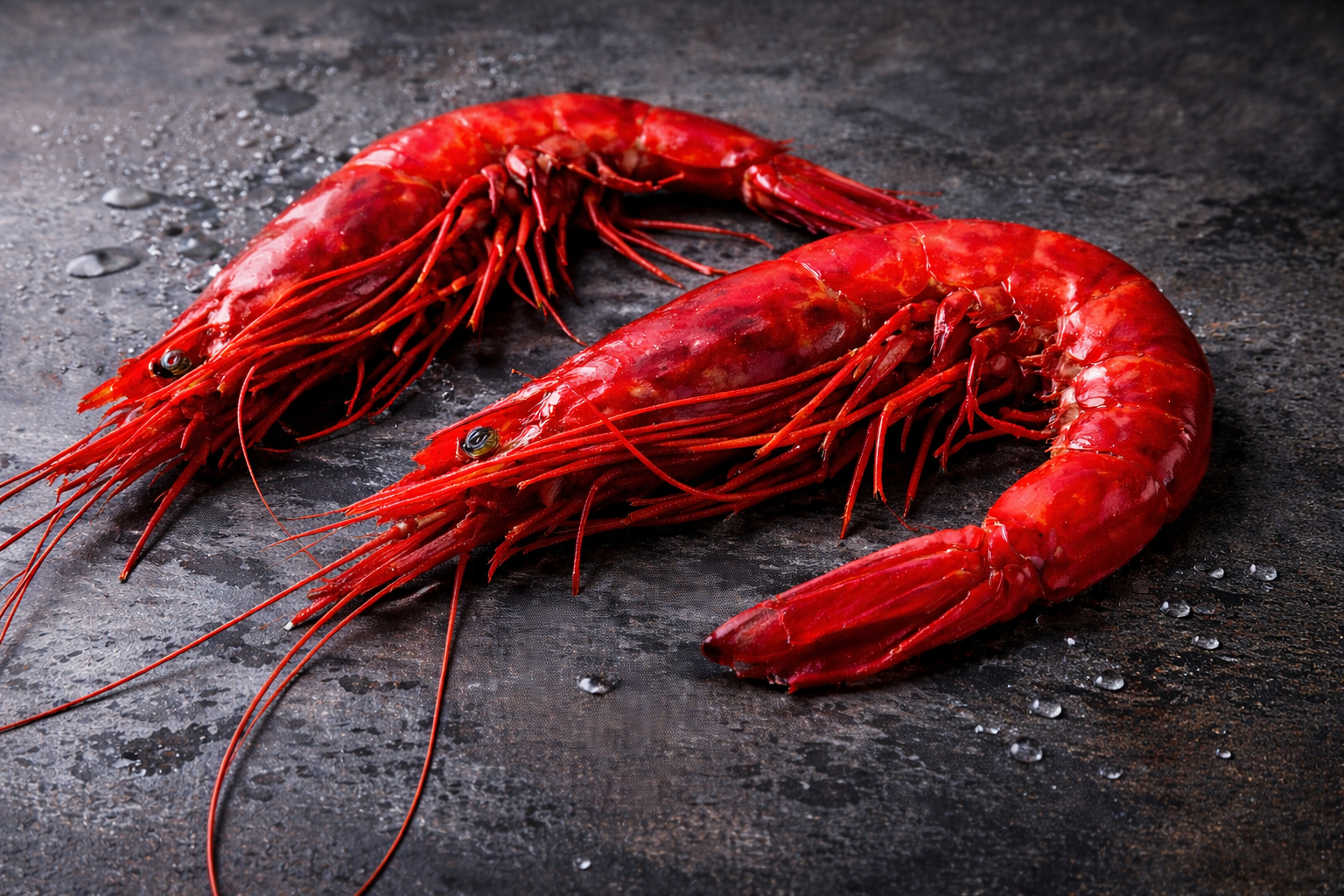 Plat généreux d'écrevisses rouges cuites avec aneth frais, un produit de la mer de qualité disponible au marché de Rungis en France.