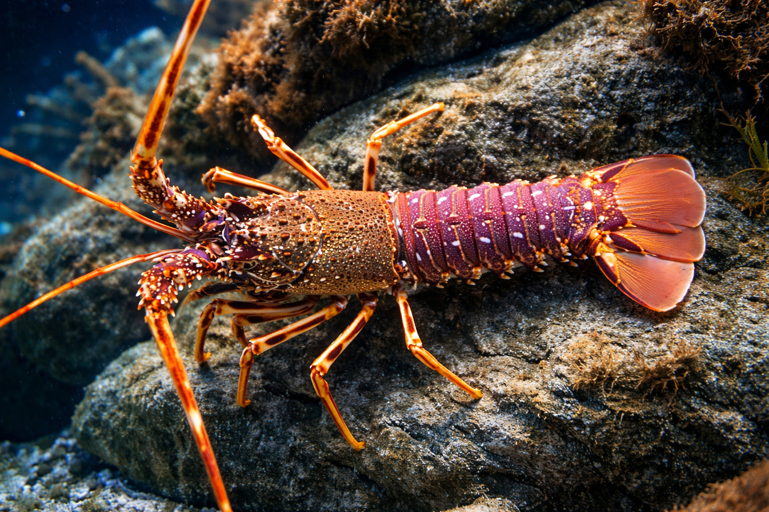 Rare homard rose entier sur fond noir, une exception gastronomique des produits de la mer sélectionnée au marché de Rungis en France.