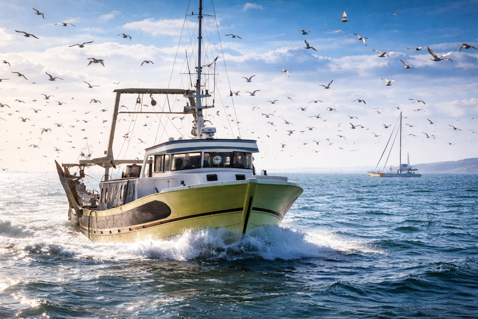 Bancs de poissons tropicaux jaunes et roses évoluant près d'un récif corallien, illustrant la diversité marine des produits de la mer d'exception disponibles à Rungis, France.