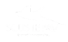 Logo "Sous Le Pav" en texte blanc avec un graphique stylisé de raie manta au-dessus, sur un fond noir.