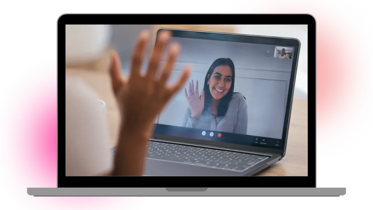One-on-one coaching call on a laptop