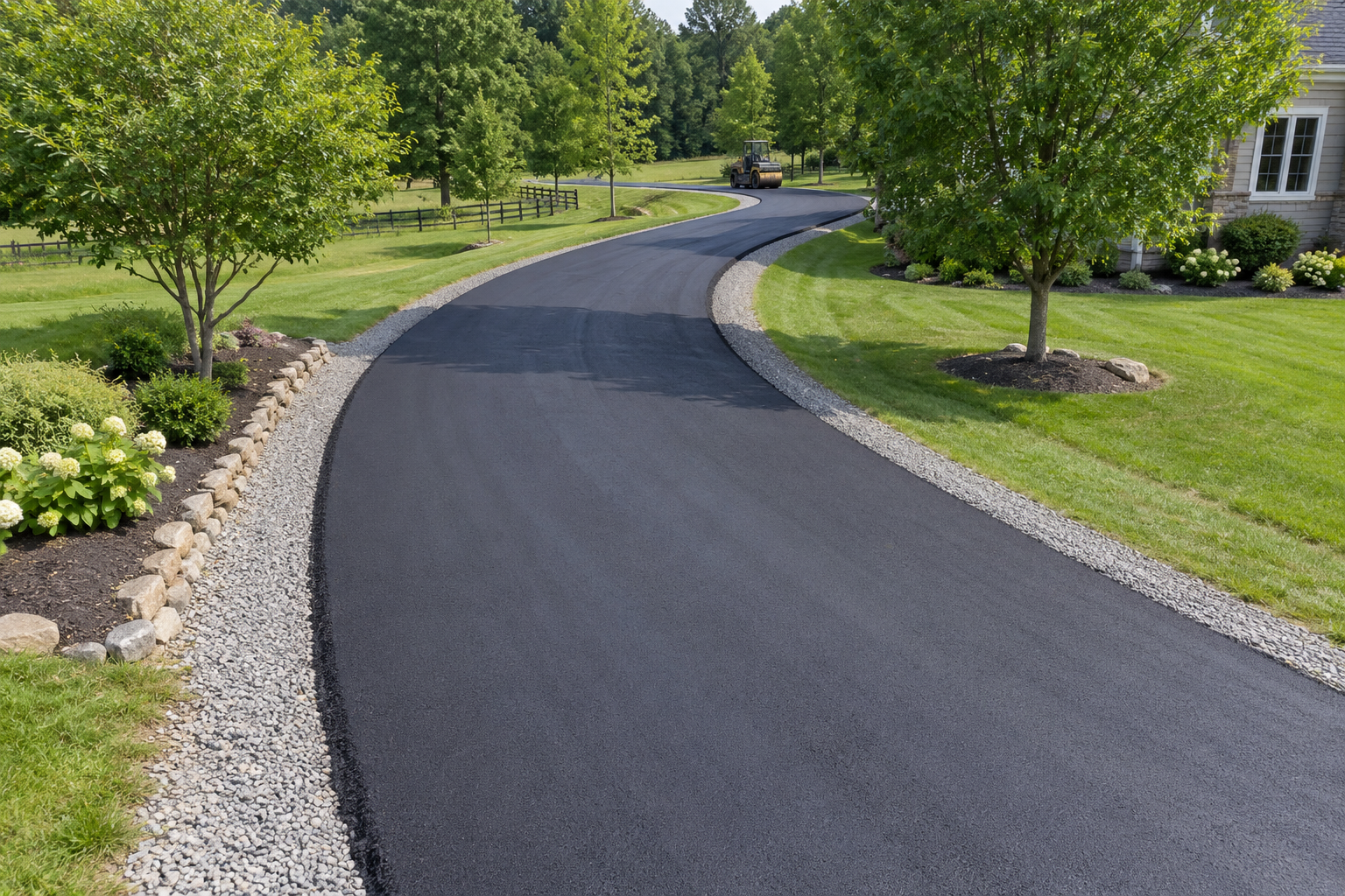 New asphalt paving installation