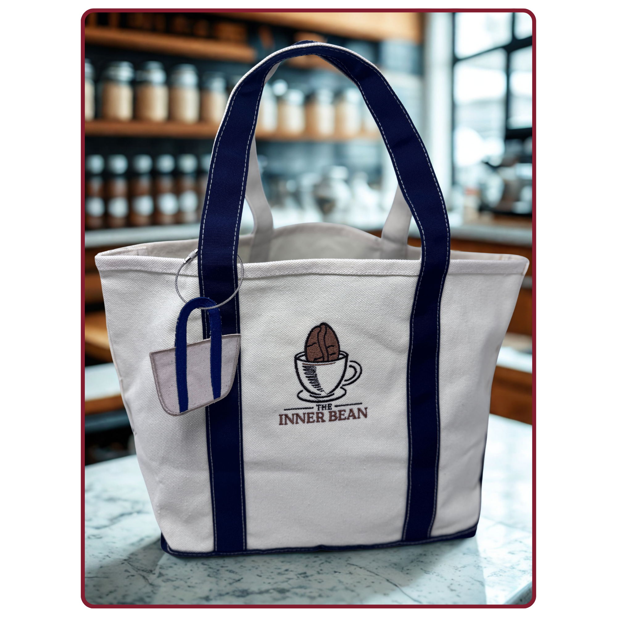 Tote in coffee shop
