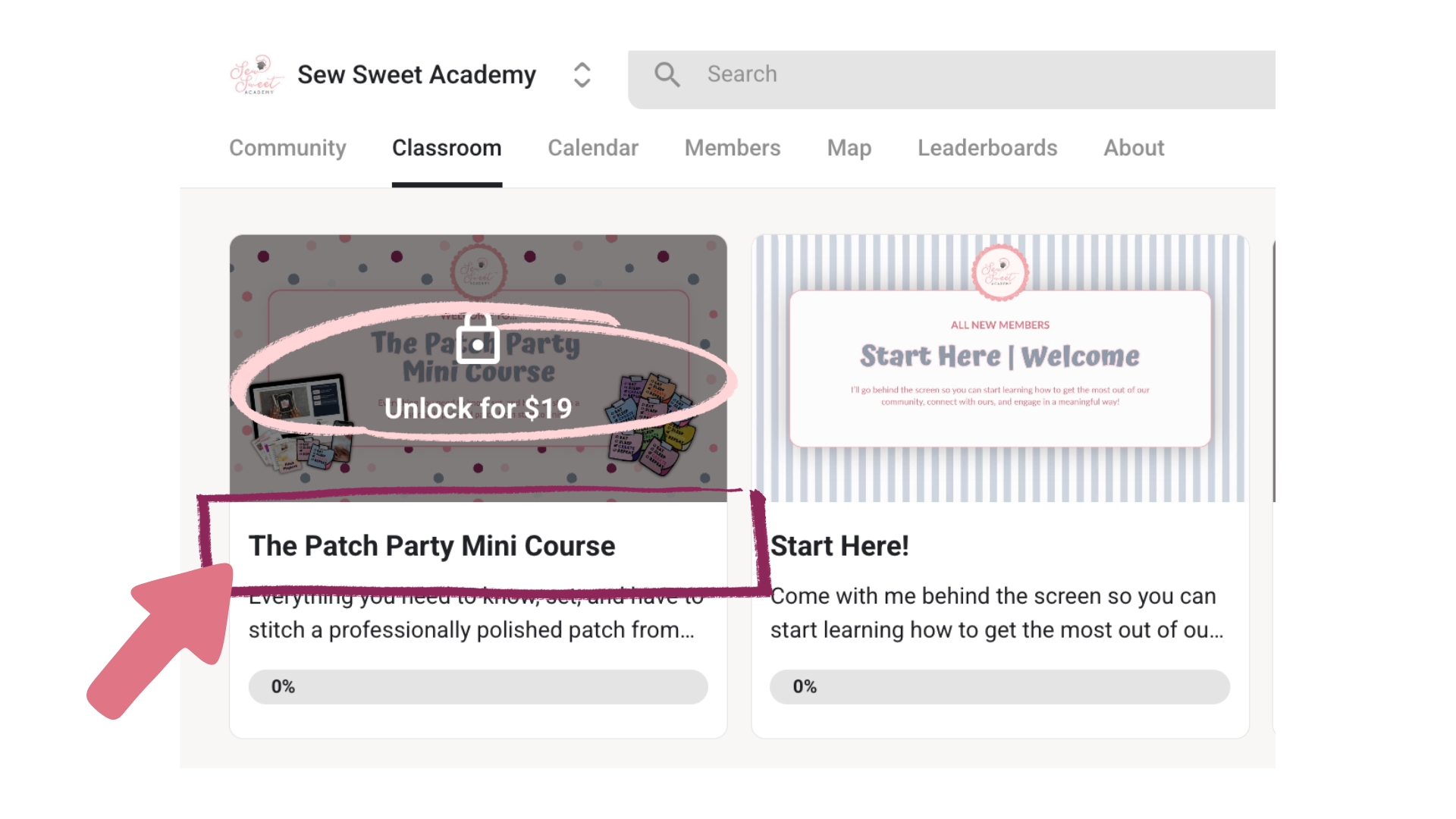 Step 5: Patch Party course payment prompt