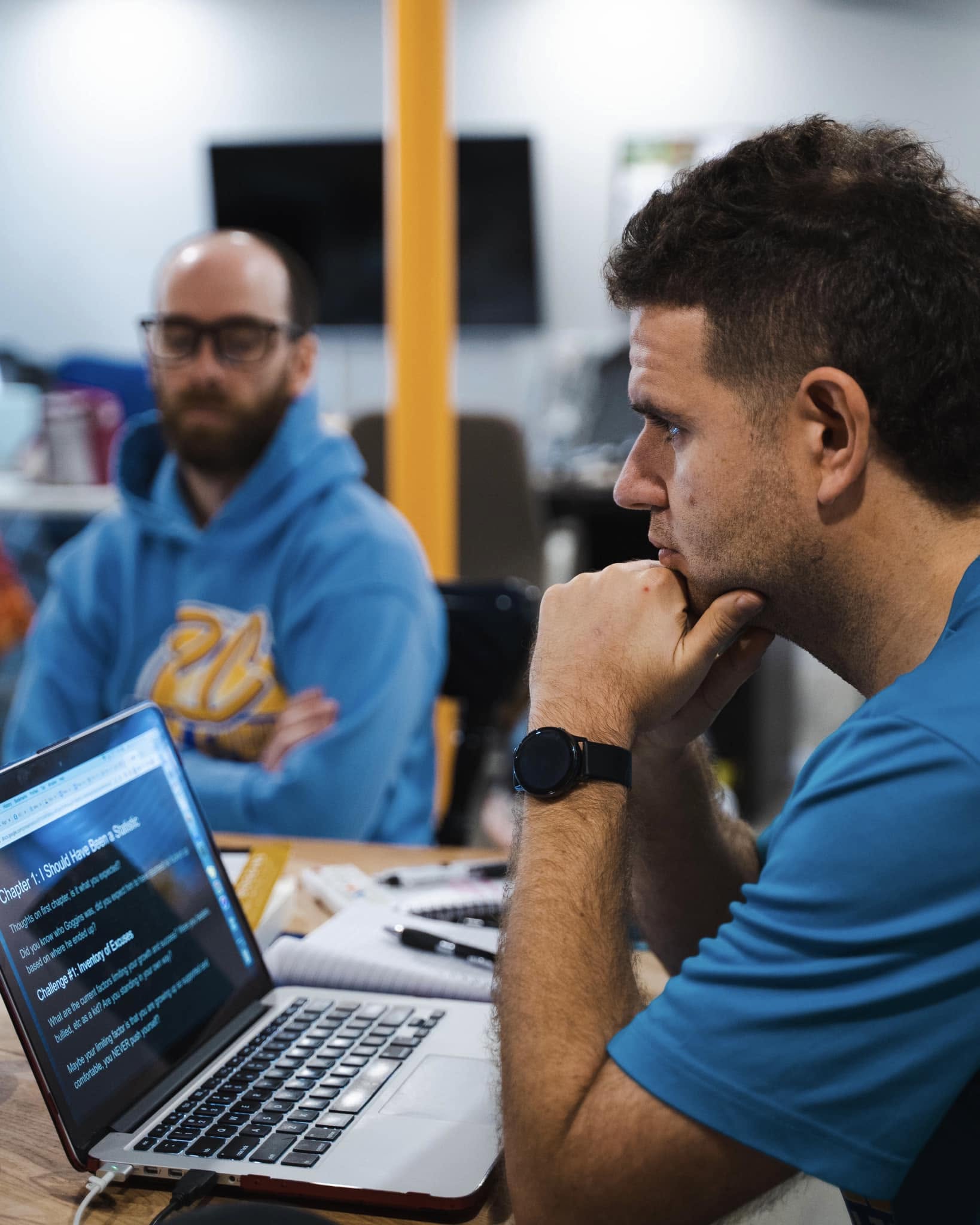 Joe working with a client