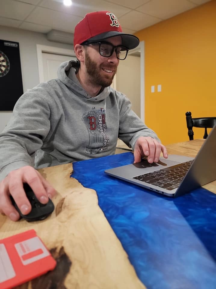 Kevin Murphy working at his desk