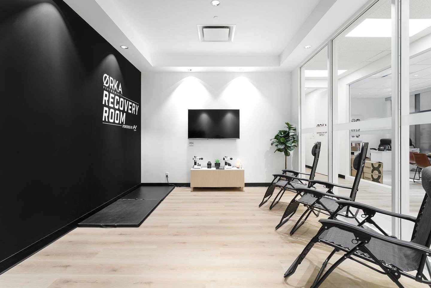 ØRKA Recovery Room with Hyperice equipment