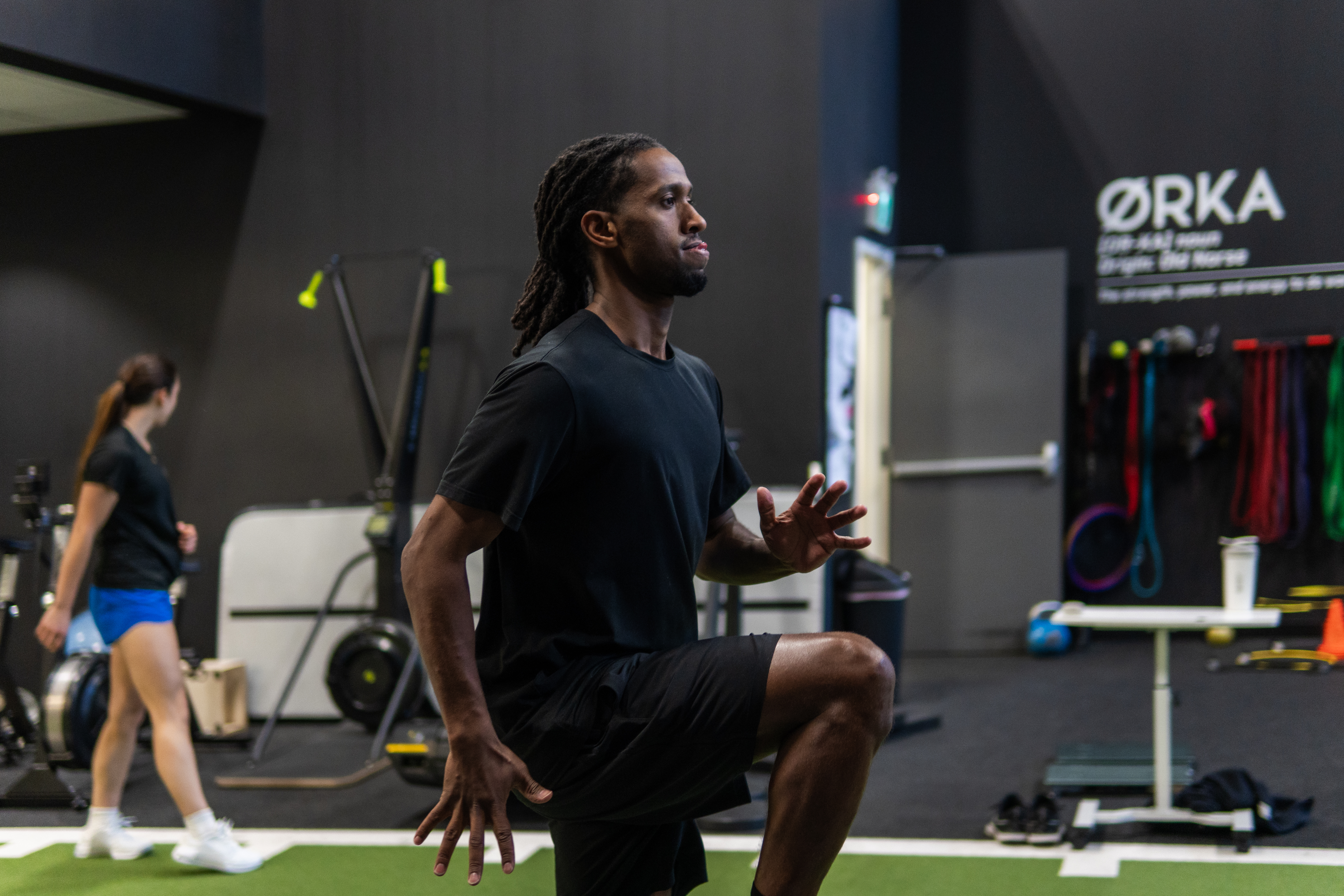 Athlete performing jump testing at ORKA Performance