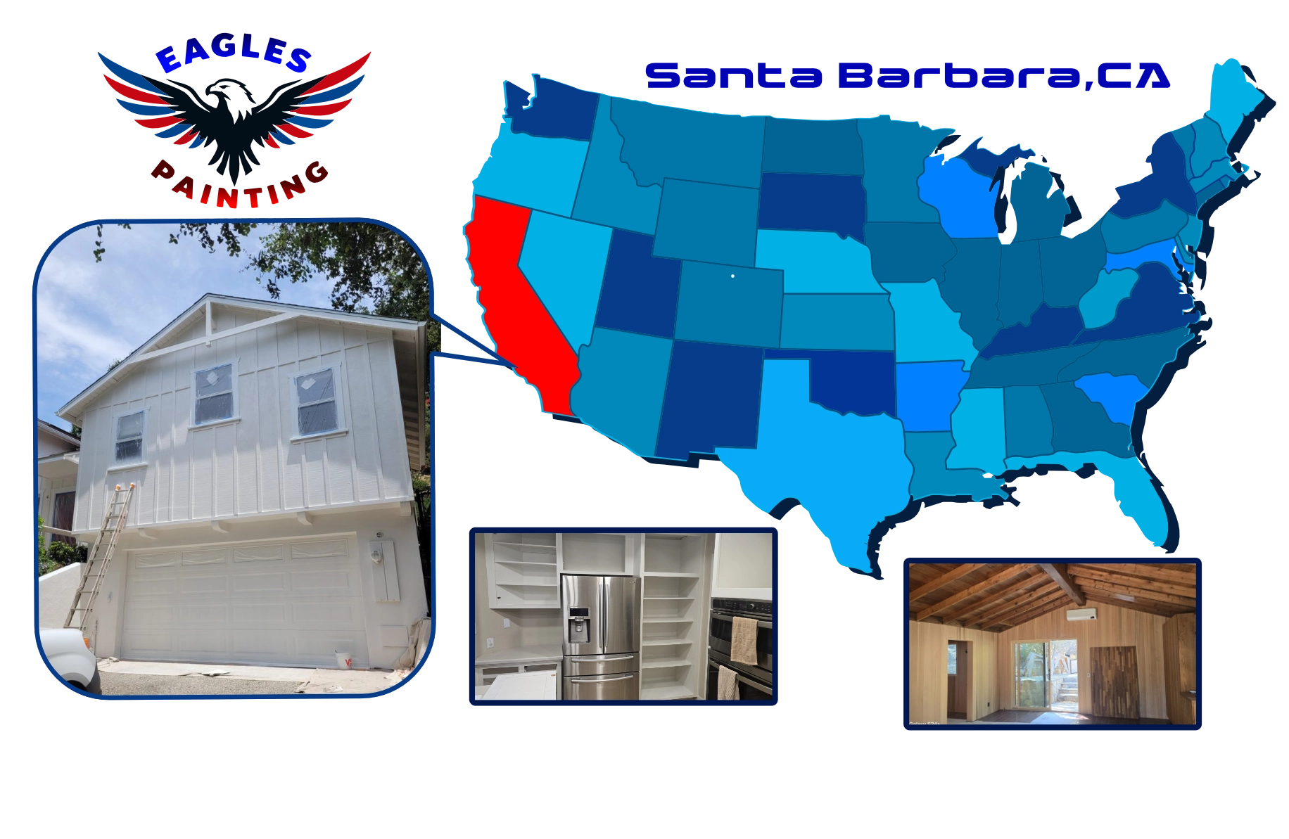 Service area map centered on Santa Barbara, California