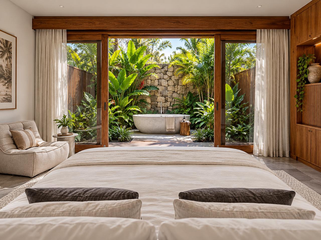 Garden Sanctuary with Outdoor Bath