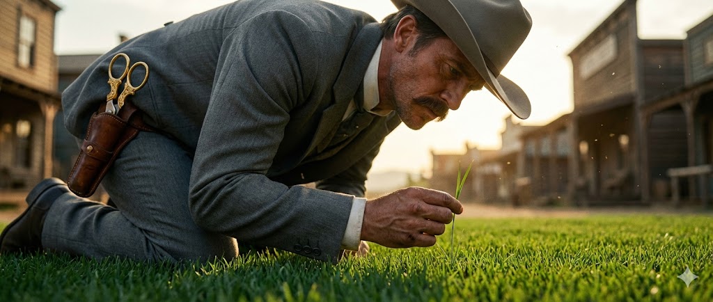 Gunslinger quick-draw with a grass trimmer