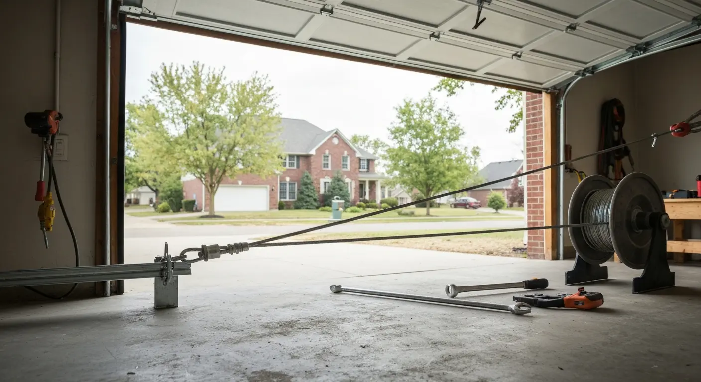Garage door cable replacement work