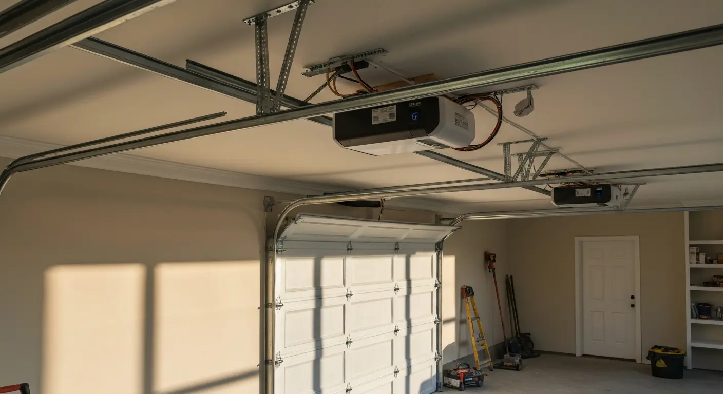 Modern garage door opener installation