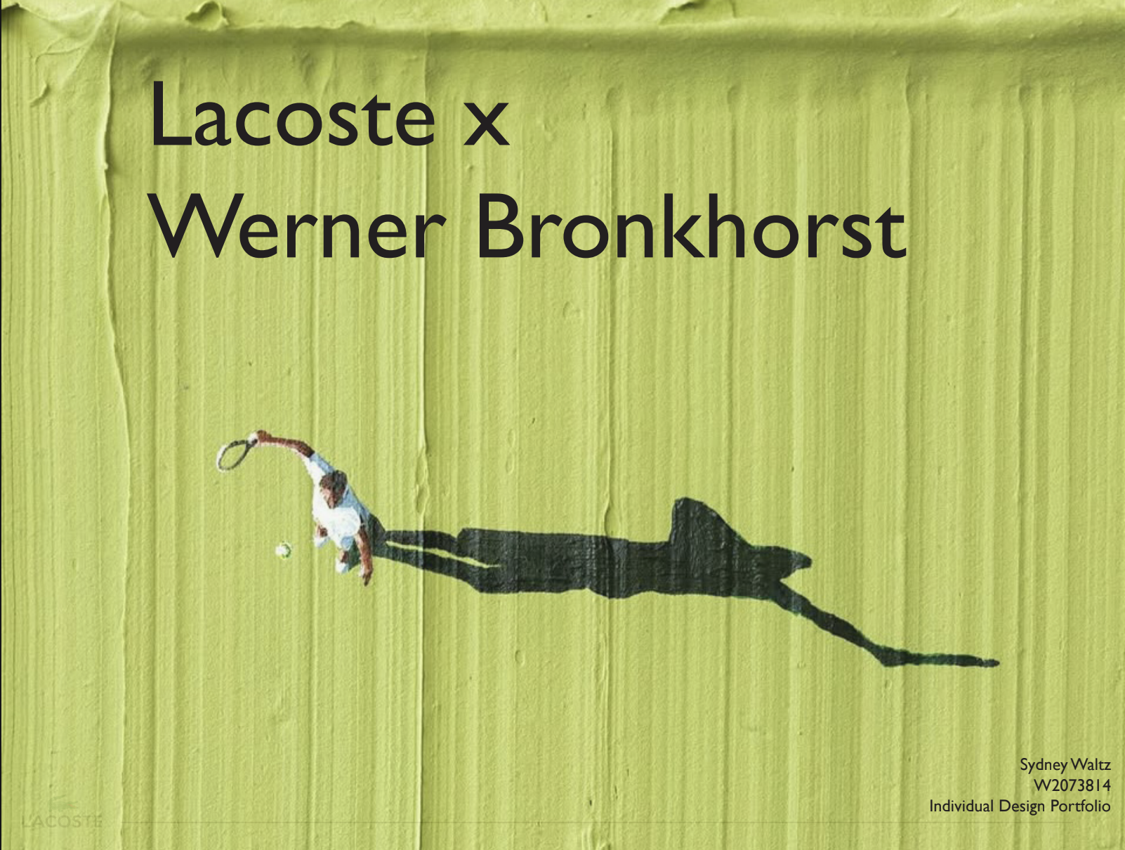 Lacoste x Werner Bronkhorst 3D Design
