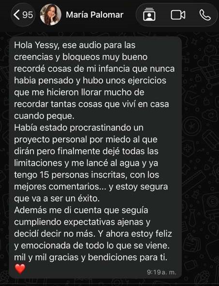 Testimonio real de una participante de Sistema RESET™