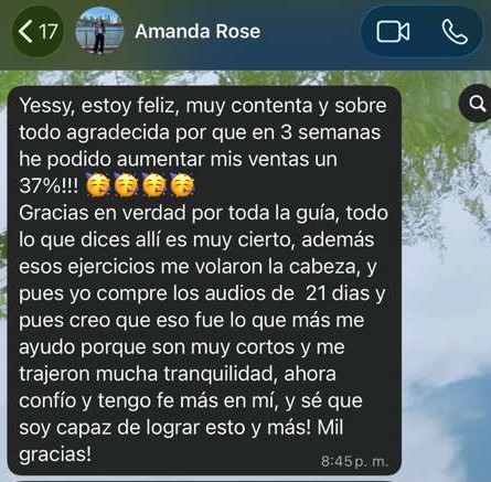 Testimonio real de una participante de Sistema RESET™