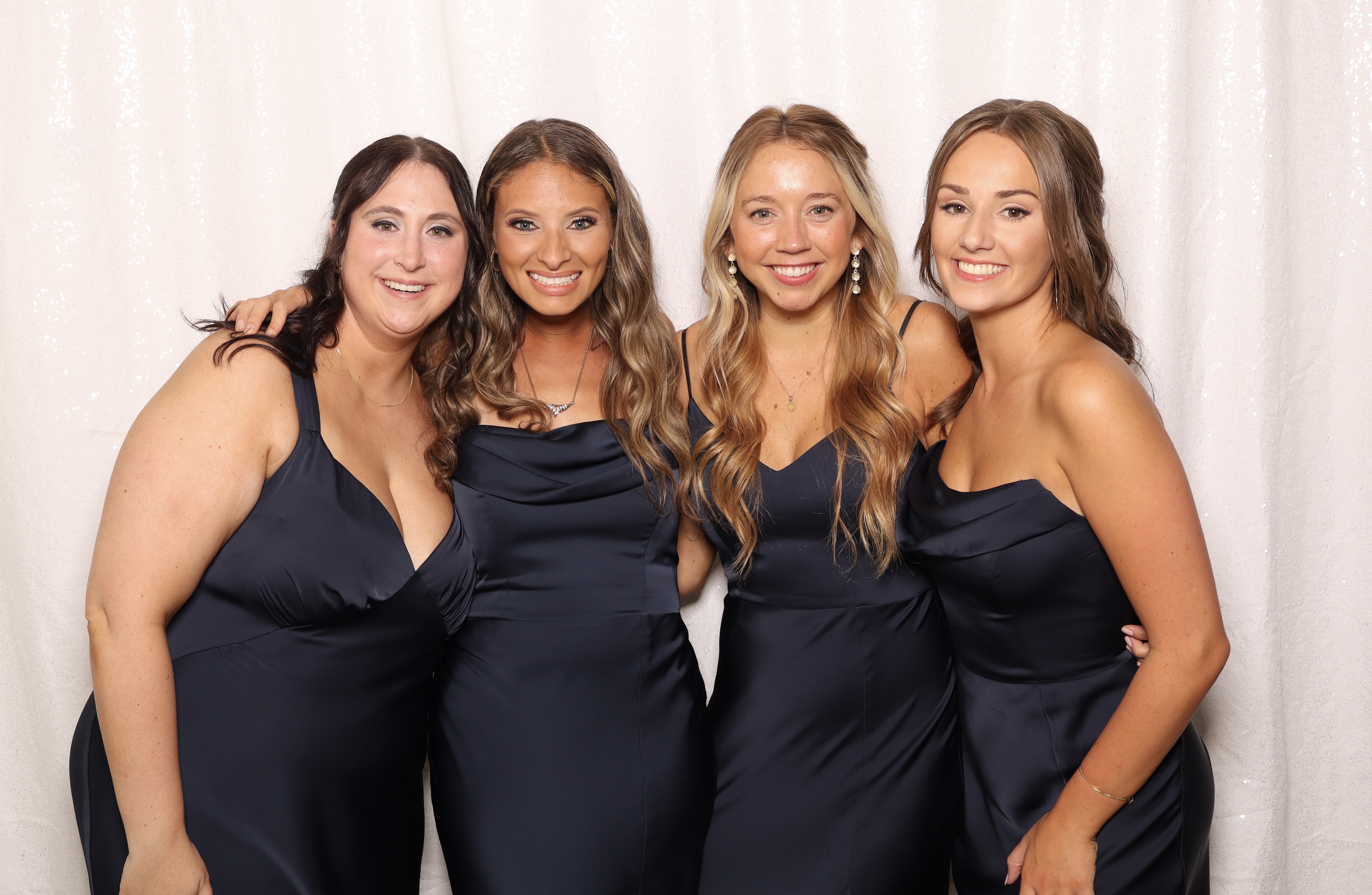 Wedding bridesmaids at photobooth