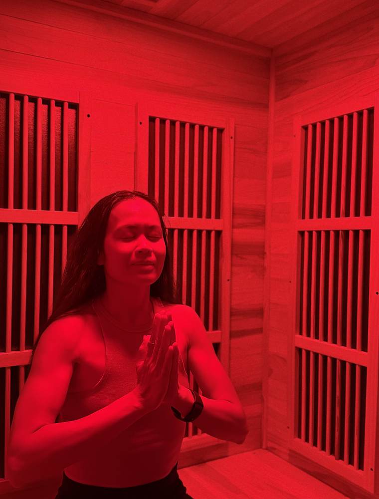 Recovery practice in an infrared sauna