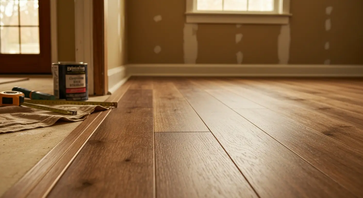Hardwood flooring installed