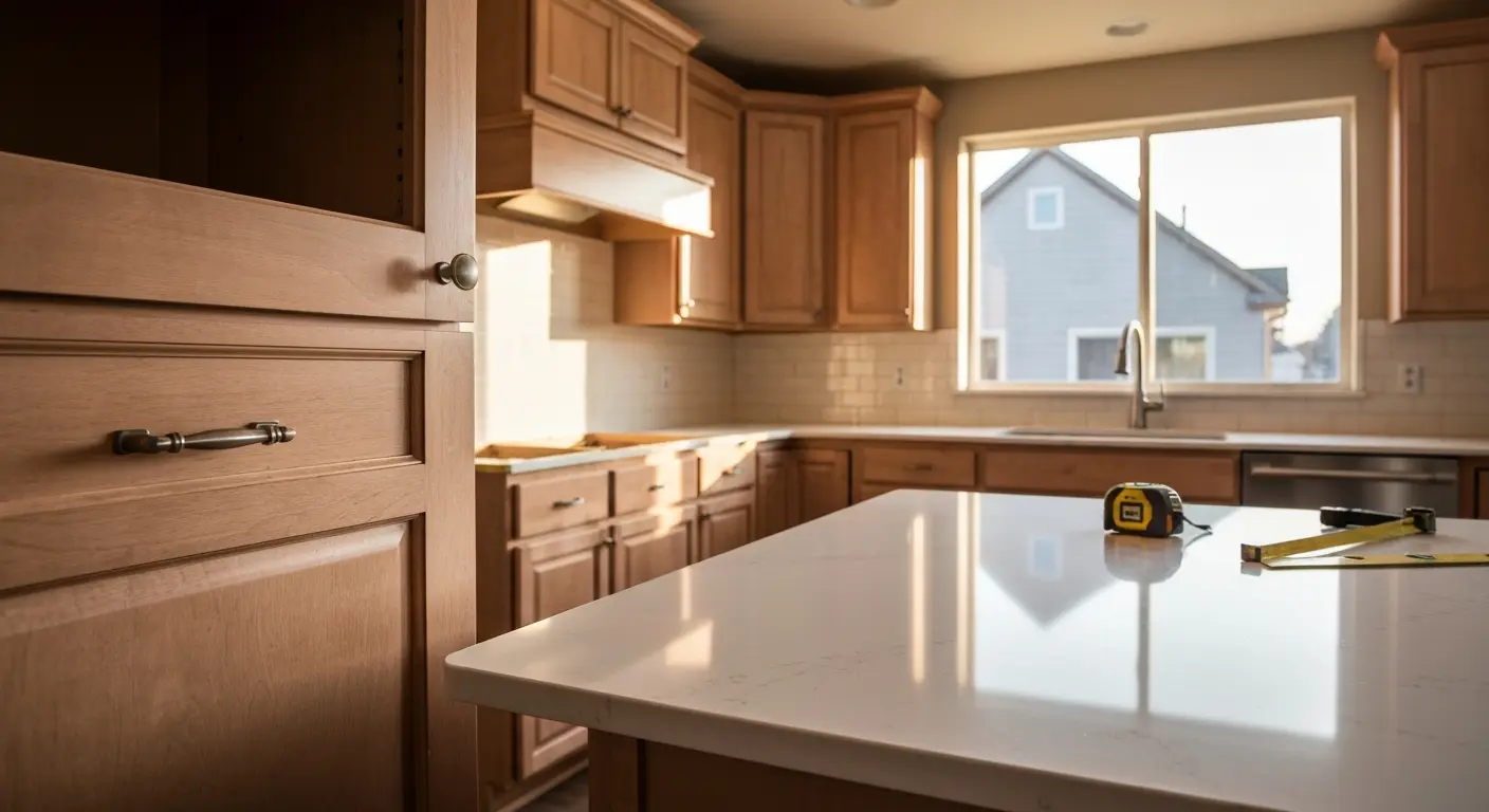 Kitchen cabinet and countertop installation