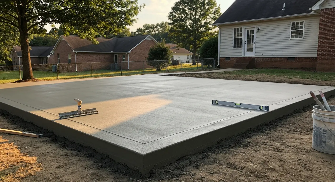 Concrete patio installation