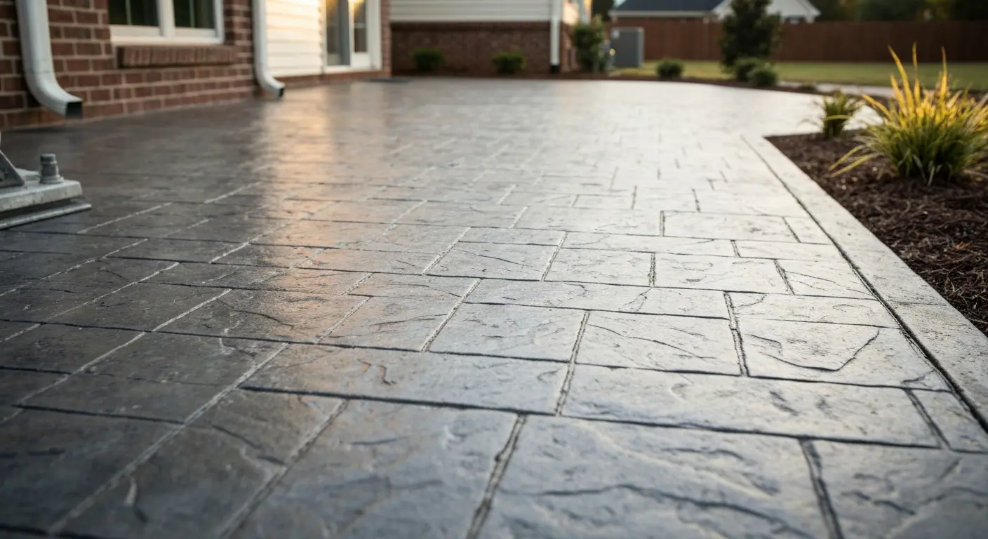 Stamped concrete patio