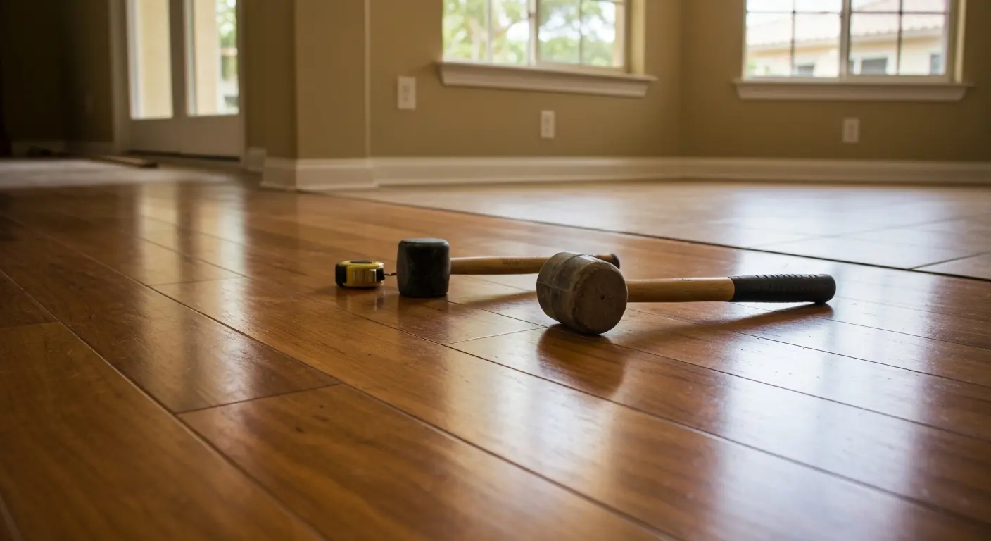 Hardwood and tile flooring installation