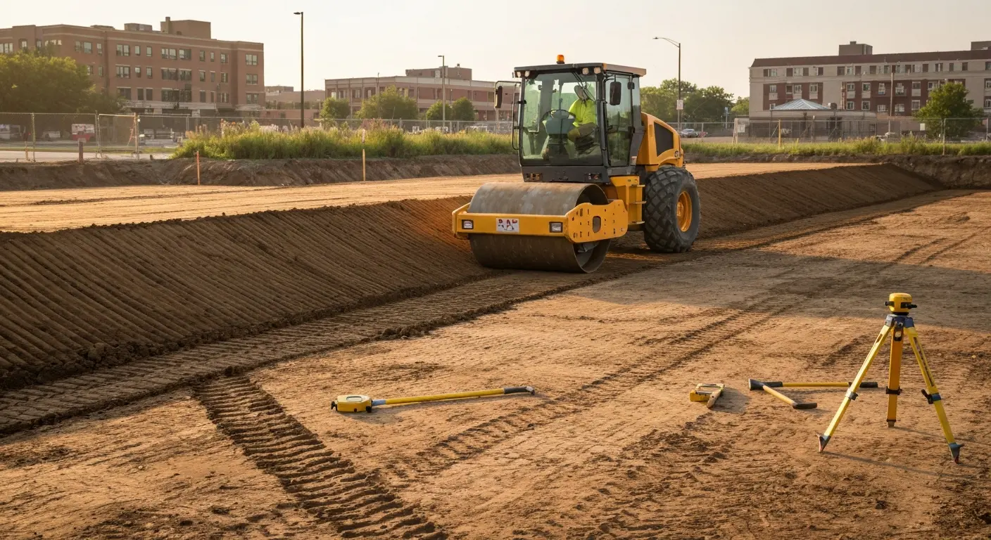 Site grading and compaction equipment