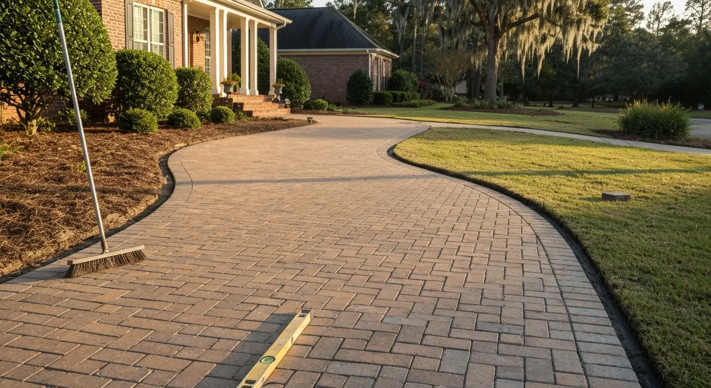 Paver pathway installation