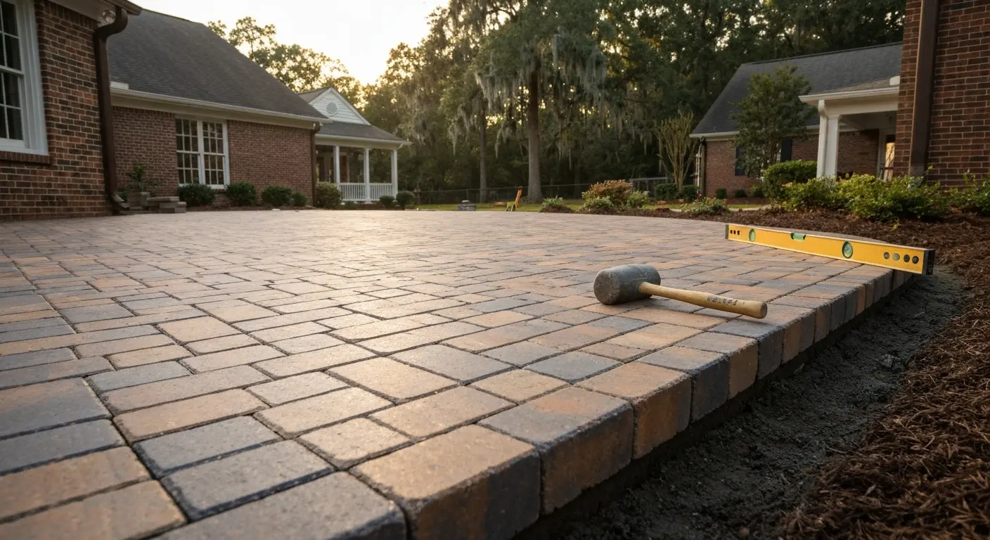 Paver patio installation