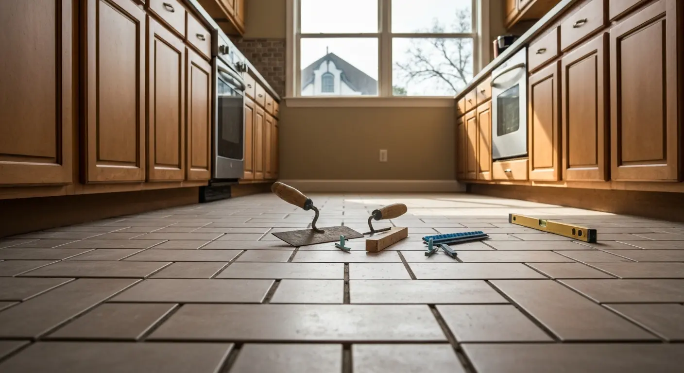 Tile kitchen flooring installation