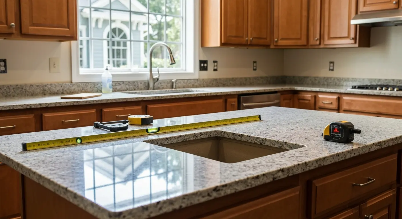 Custom kitchen countertop installation