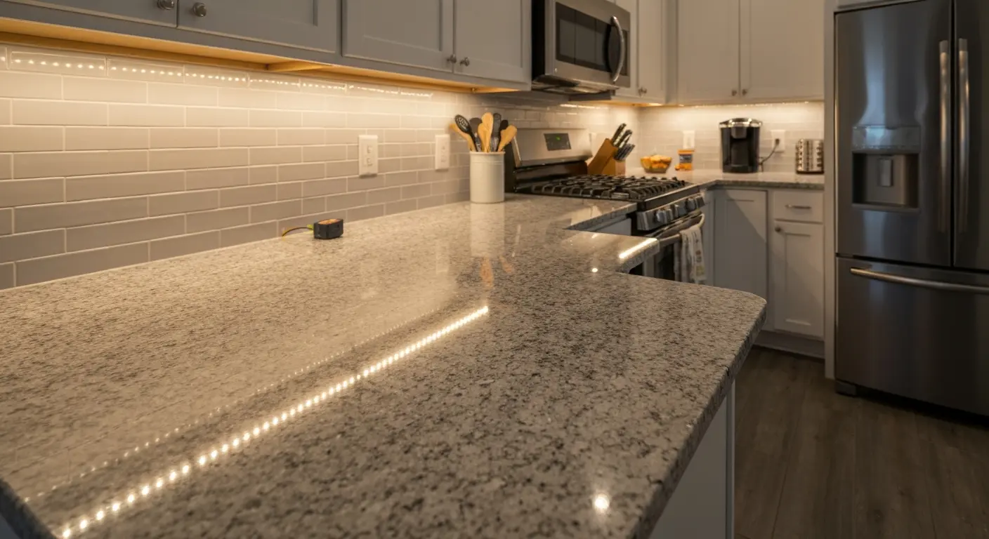 Under-cabinet kitchen lighting installation