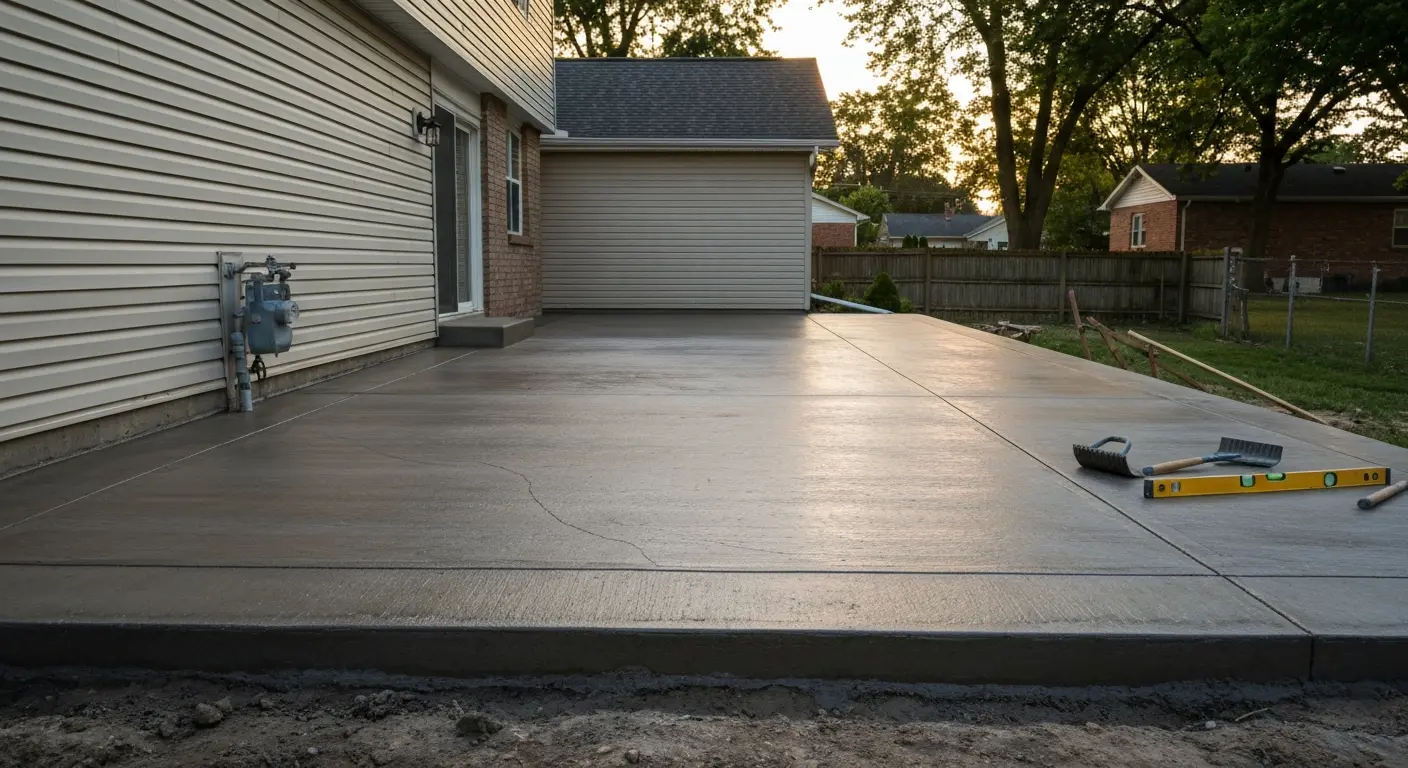 Concrete patio construction