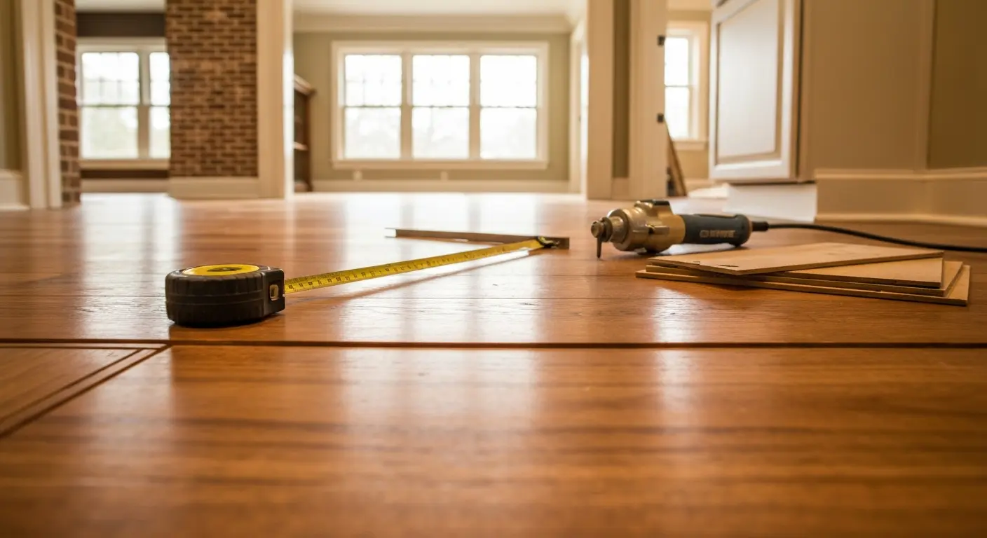 Hardwood kitchen flooring installation
