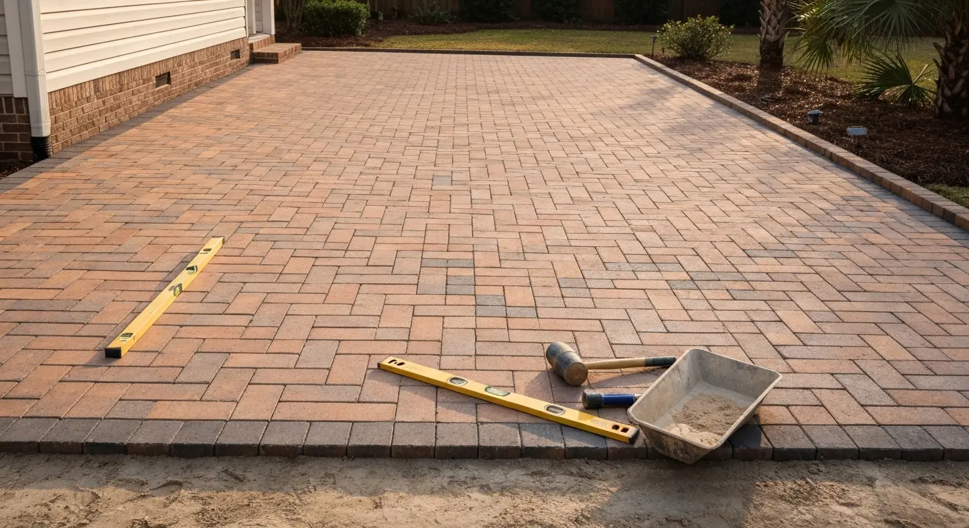Paver patio installation