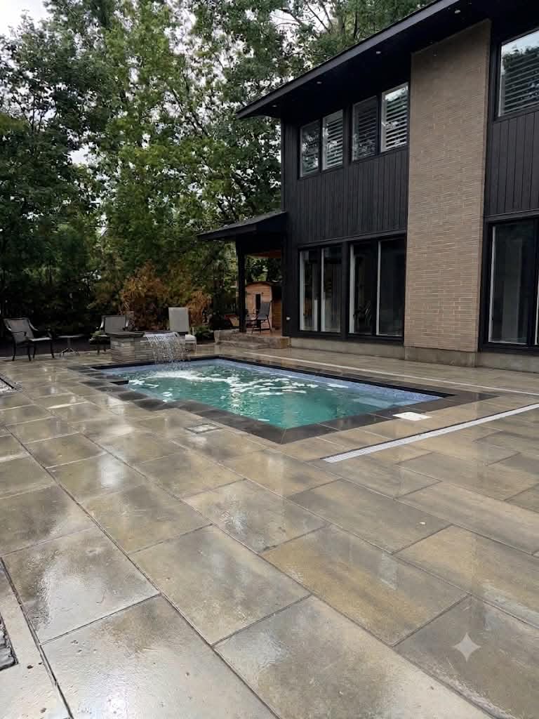 Professionally landscaped outdoor living space