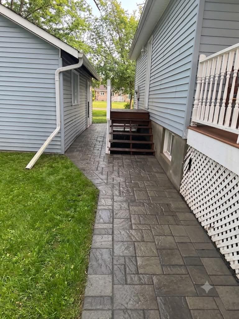 Professionally constructed backyard landscape and patio