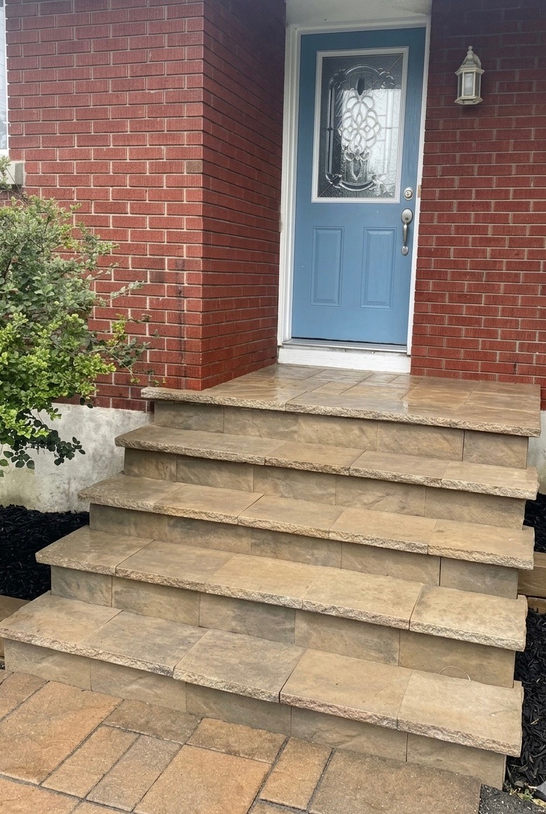Completed landscape steps project