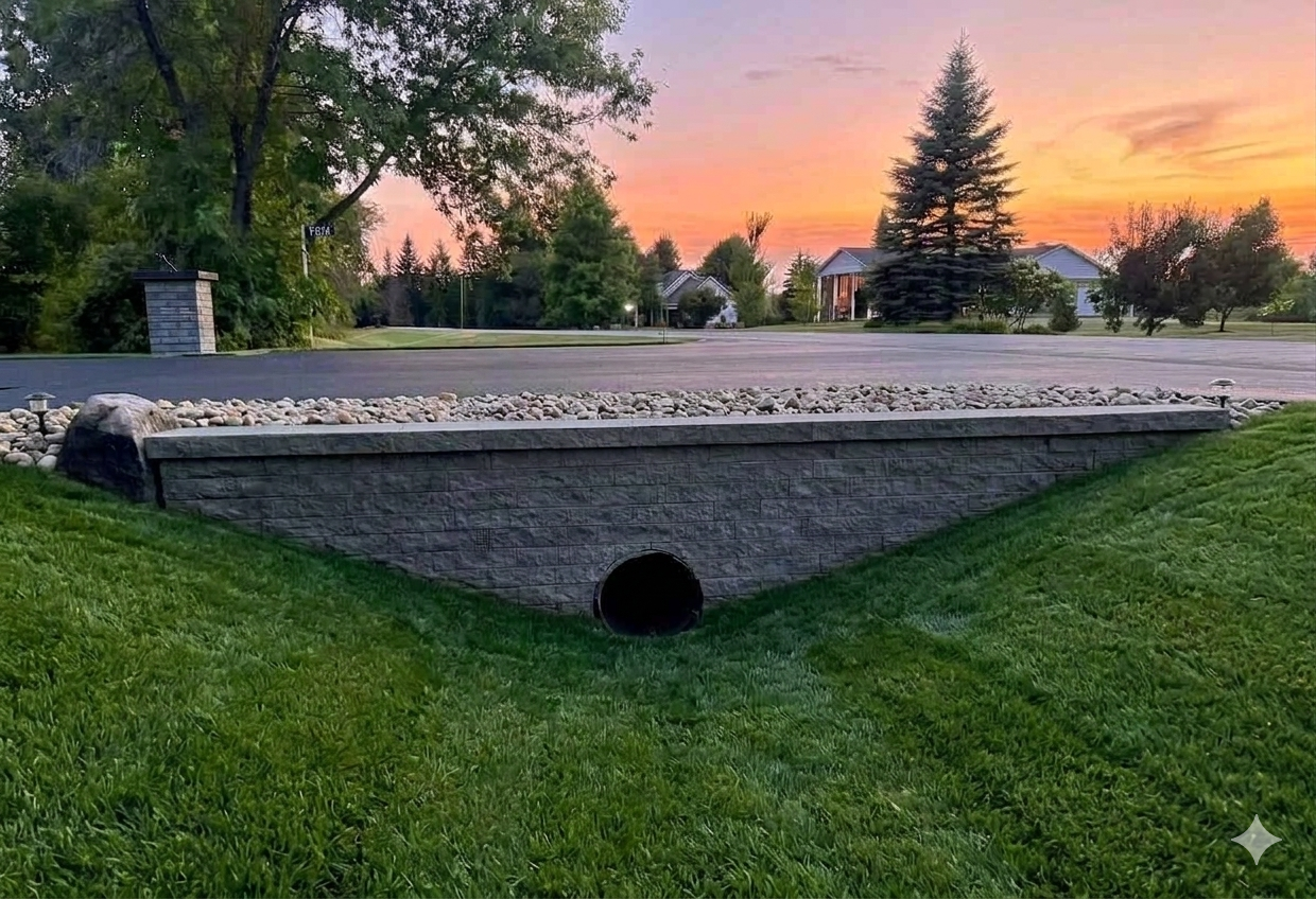 Stone retaining wall and landscaping project in Ottawa