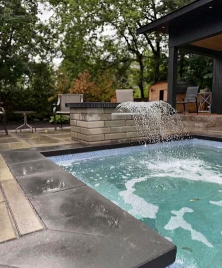 Completed water feature landscaping project