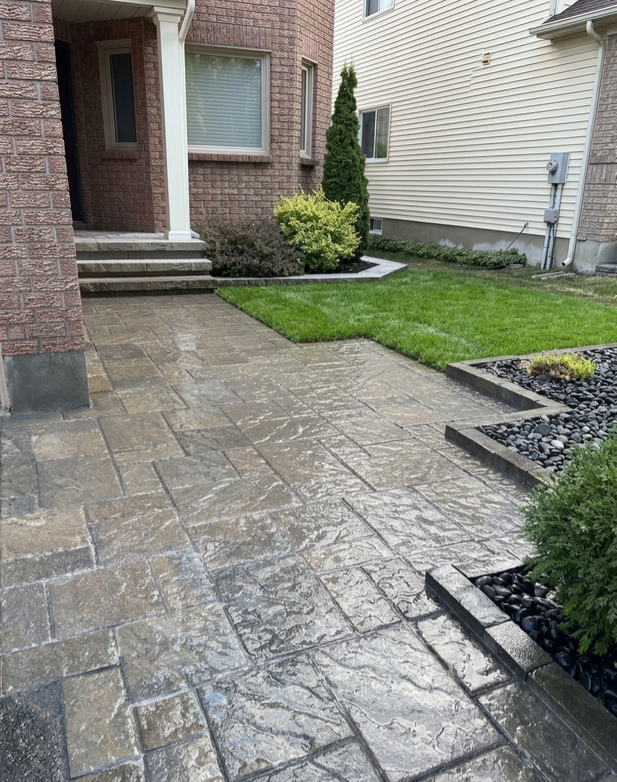 Completed sidewalk landscaping project