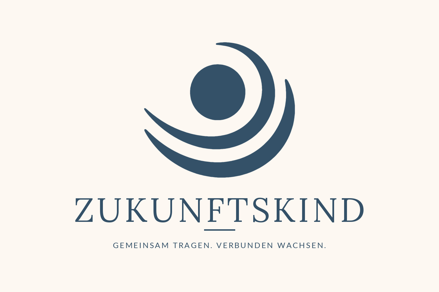 Logo zukunftskind drei geschwungene Linken mit grossem Kreis in der Mitte Logo zukunftskind drei geschwungene Linken mit grossem Kreis in der Mitte