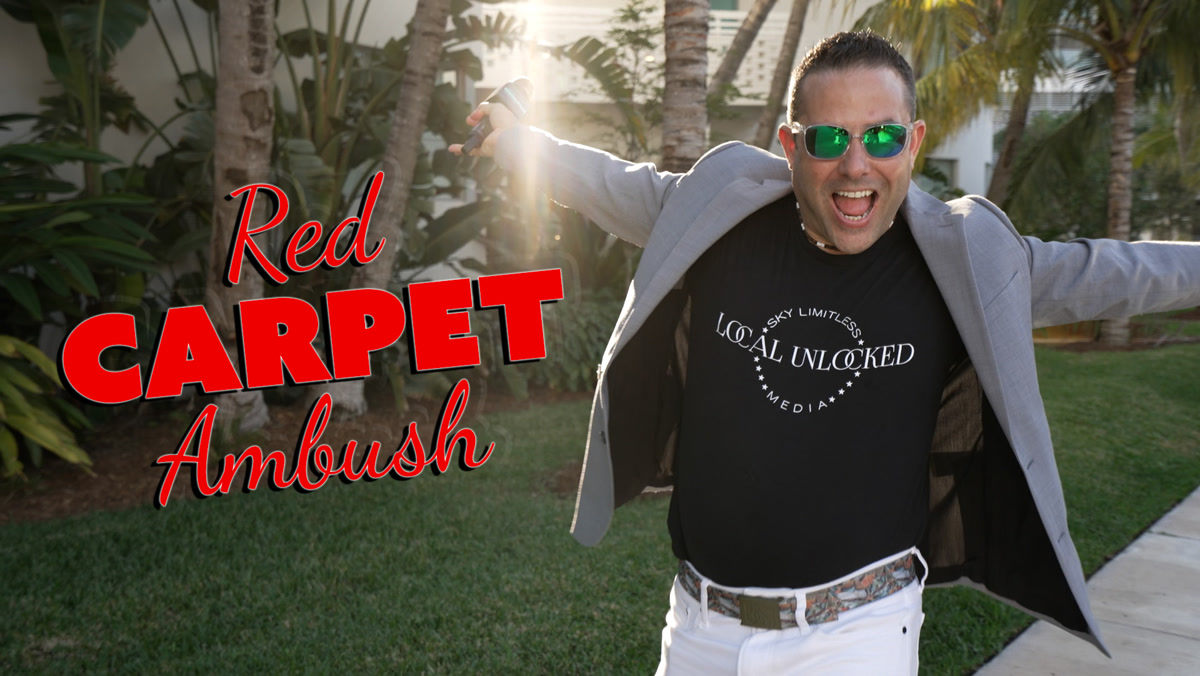 Red Carpet Ambush title card with host Chris Abazis