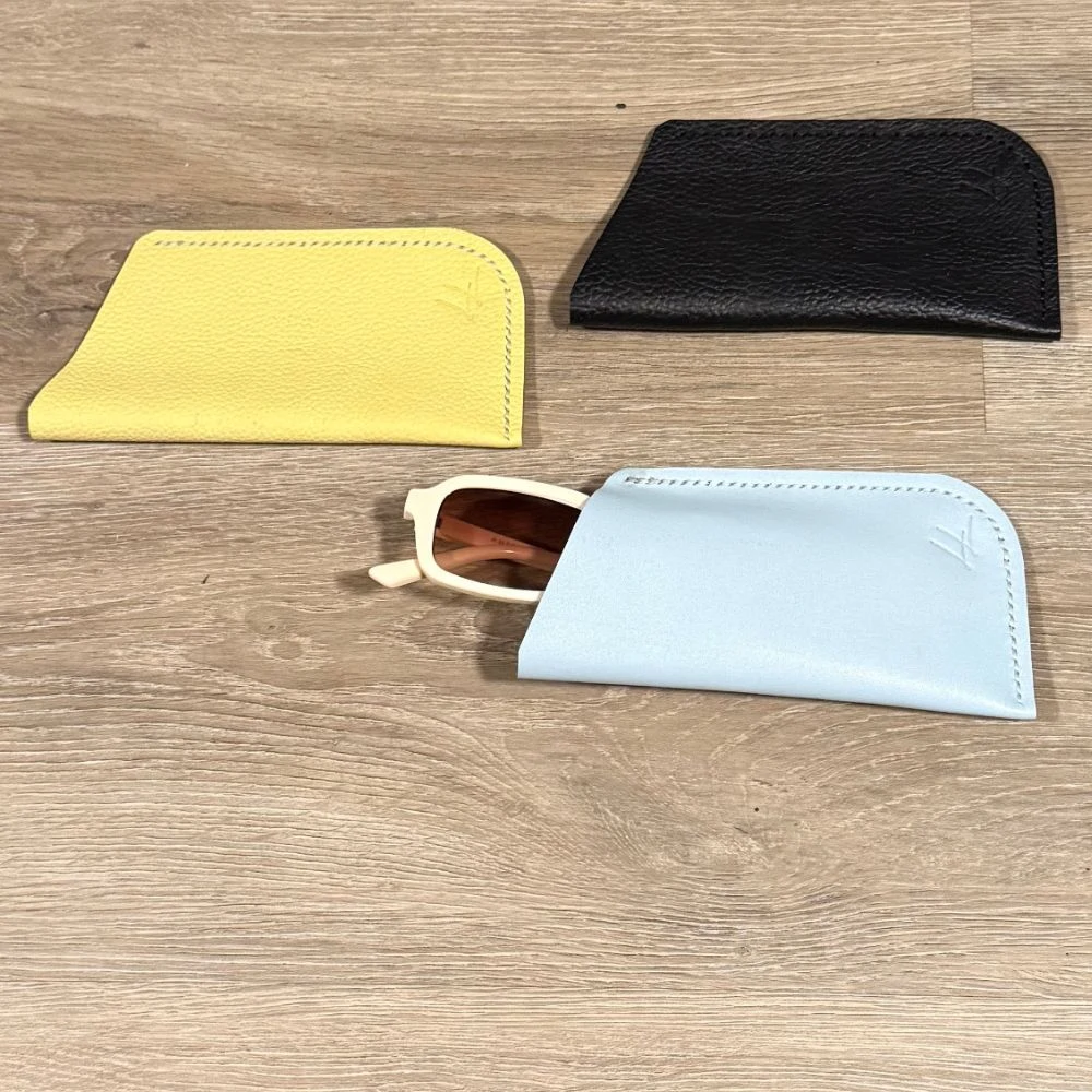 leather sunglass sleeves made by learns leather co of Amherstburg ontario