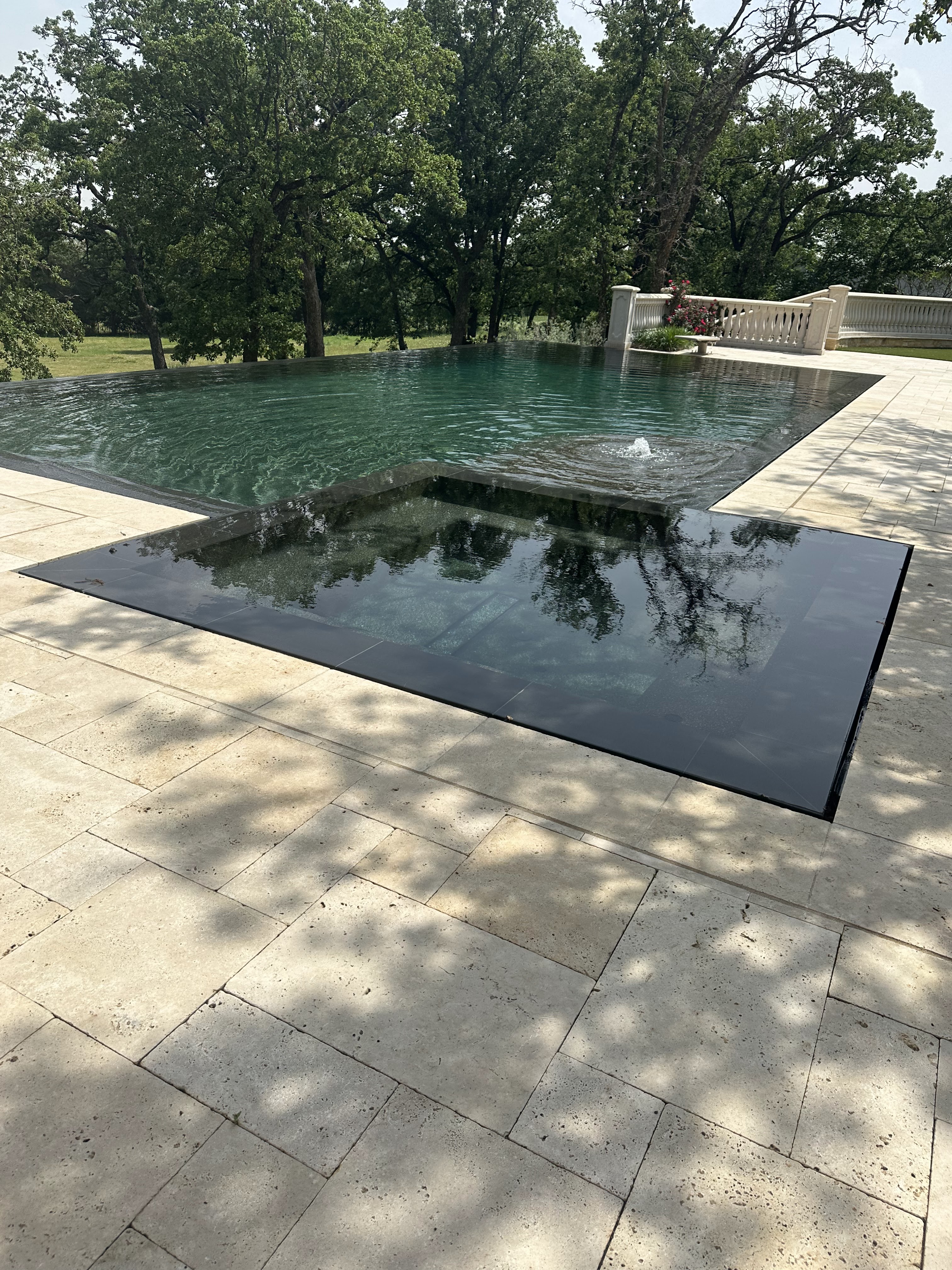 Pool cleaning service backyard pool in Haslet, TX
