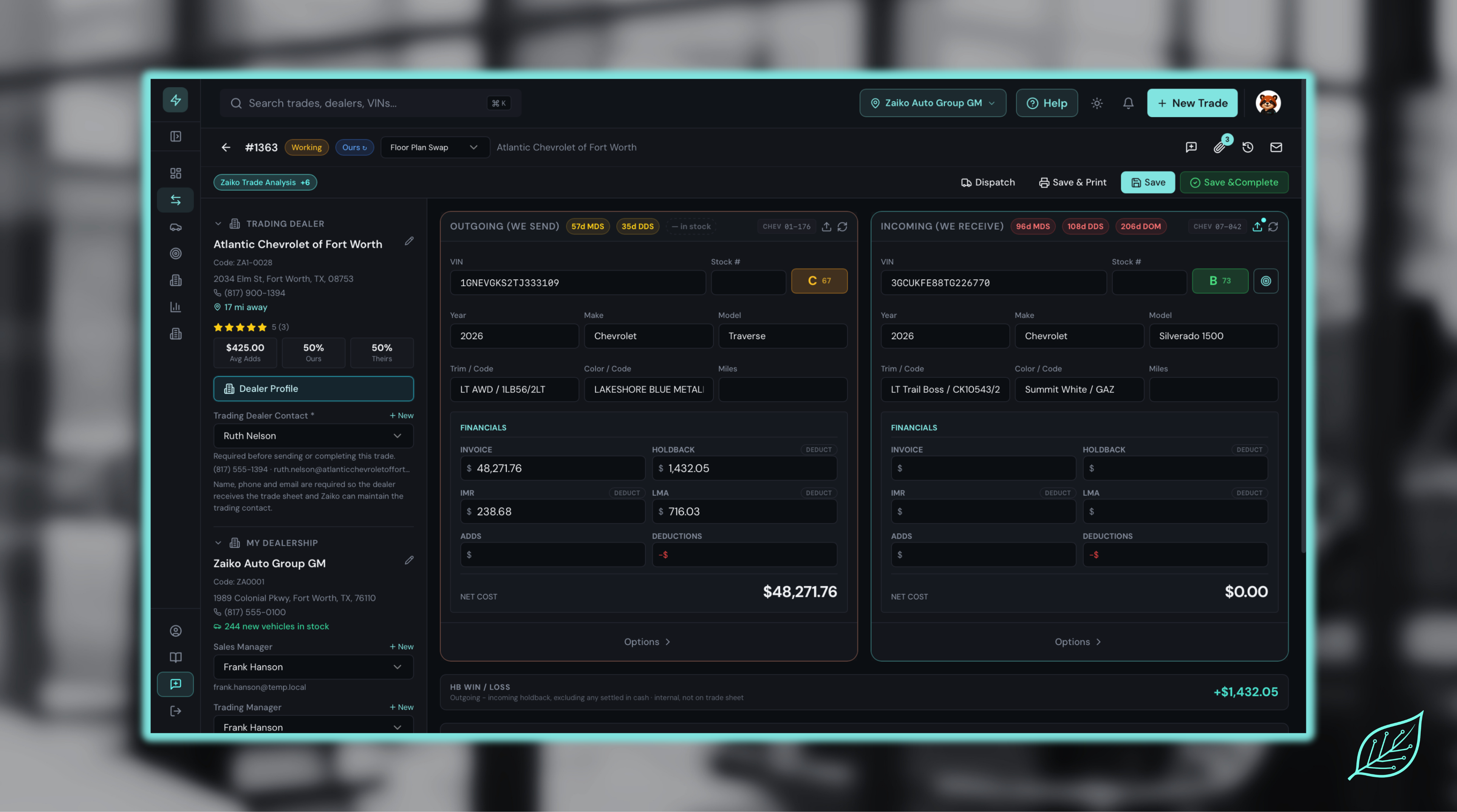 Dealer Trade Management detail 5