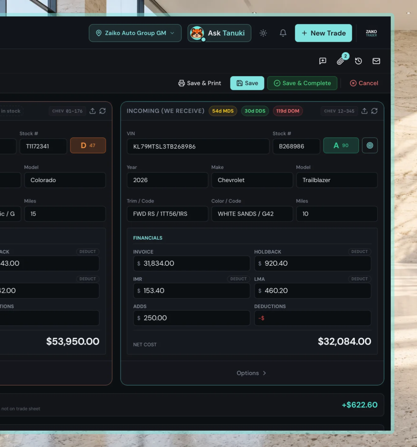 Zaiko Trader platform interface — Driven by Intelligence