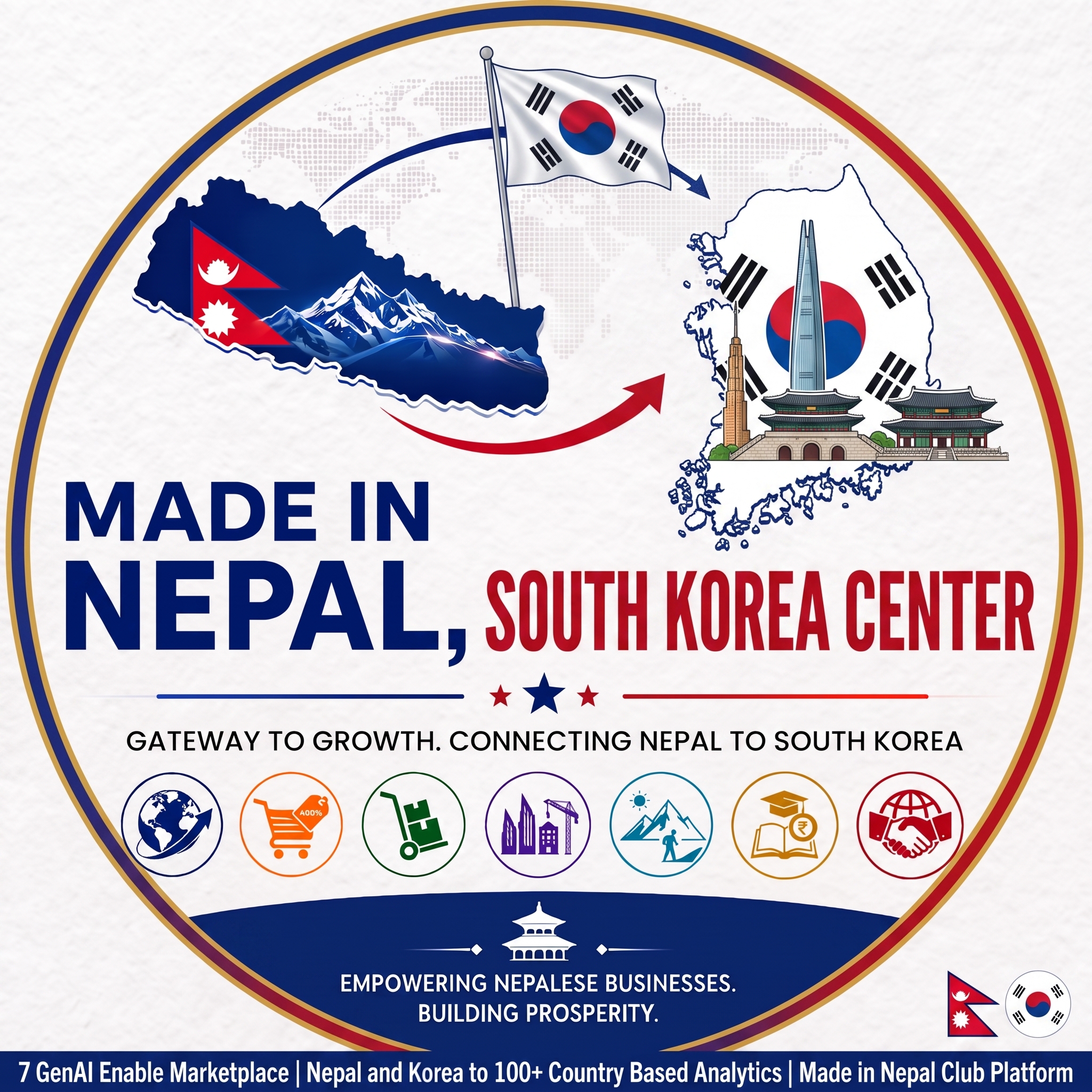 Made in Nepal, South Korea Center Logo